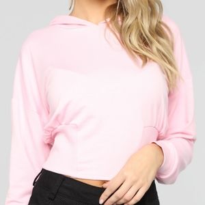 2 Cropped Hoodies Pink/Black💗